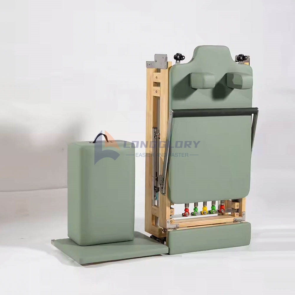 접이식 오크우드 필라테스 리포머